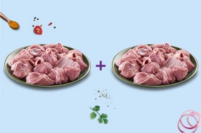 Combo: ( Premium Tender Goat Curry Cut (480g to 500g) Pack of 2 )