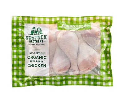 New Zealand Bostock Brothers Organic Chicken Drumsticks (Frozen) - Pack of 500g