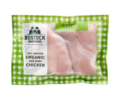 New Zealand Bostock Brothers Organic Chicken Breast Fillet (Frozen) - Pack of 300g