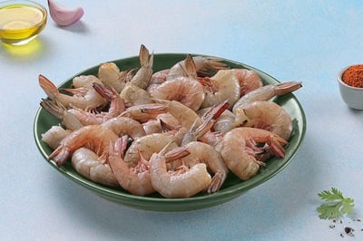 Premium Wild Caught Prawn / Jhinga / Kazhanthan(60+ Count/kg) - Headless (No Head, Rest with shell, tail) (480g to 500g Pack)