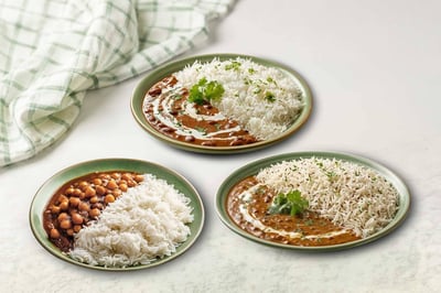 Triple Combo: (Rajma Chawal + Dal Makhani Rice + Amritsari Chole Chawal)
