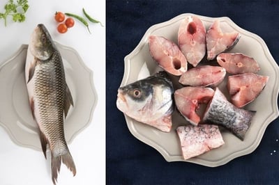 Rohu / Rui (Size/Grade: 1kg to 1.5kg) - One Fish (size: 1 to 1.2kg) Bengali Curry Cut Pack