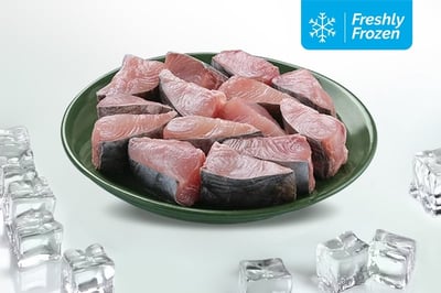 Seer Fish Curry Cut (200g to 230g Pack, Freshly Frozen)