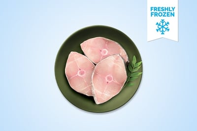 Freshly Frozen Seer Fish / KingFish / Surmai / Neymeen / Vanjaram / Anjal (5kg+) - Steaks (480g to 520g Pack)