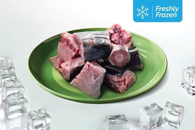 Seer Fish Head & Tail Curry Cut (470g to 500g Pack, Freshly Frozen)