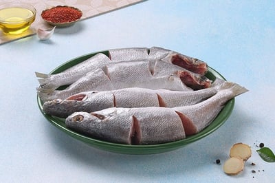 Silver Croaker / Kora / Bhola / ভোলা / Ghol Fish (Large) - Whole Cleaned