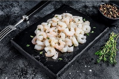 Small Cleaned Prawns / Kucho Chingdi - Peeled, Cleaned but not deveined (PUD) - 300g to 320g Pack