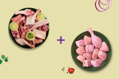 Combo: (Premium Chicken Skinless Curry Cut 480g + Vigova Duck With Skin Curry Cut 480g)