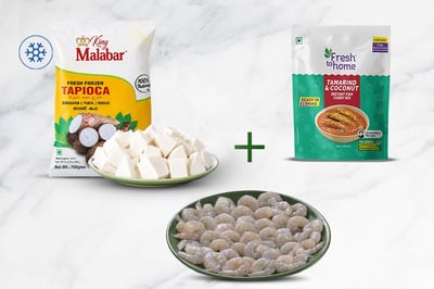 Combo: (Frozen Tapioca 700g + Prawns 50c PD 250g + Tamarind & Coconut Instant Fish Curry Mix 200g)