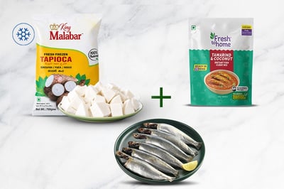 Combo: (Frozen Tapioca 700g + Sardine Cleaned 500g + Tamarind & Coconut Instant Fish Curry Mix 200g)