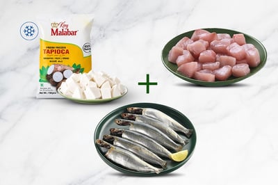 Combo: (Frozen Tapioca 700g + King Fish Skinless Cubes 300g + Sardine Cleaned 500g)