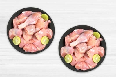 Special Premium Tender and Antibiotic-residue-free Skinless Chicken Curry Cut (1.7kg - 1.9kg Pack)