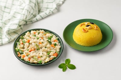 Combo: (Upma 180g + Kesari Bath 180g - Ready to Heat & Eat)