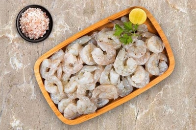 Indian Prawns / Venami / Vannamei / Jhinga / Chemmin (10+ Count/kg) -  Cleaned, Peeled & Deveined (PD)
