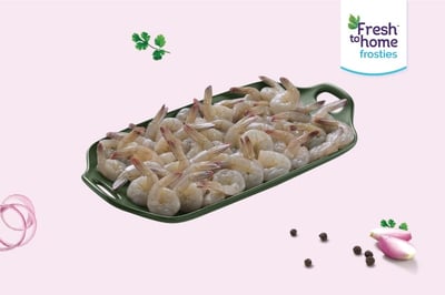 Indian Prawns / Venami / Chemmin / Jinga (20 to 30 count) (Peeled, Deveined, with Tail) (Freshly Frozen, 280g to 300g Pack)