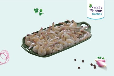 Indian Prawns / Venami / Chemmin / Jinga (20 to 30 count) (PD - Peeled, Deveined, with Tail) (Freshly Frozen, 480g to 500g Pack)