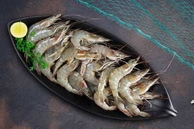 Indian Prawns / Venami / Vannamei / Jhinga / Chemmin (20+ Count/kg) - Whole (Not Cleaned, Not Peeled)