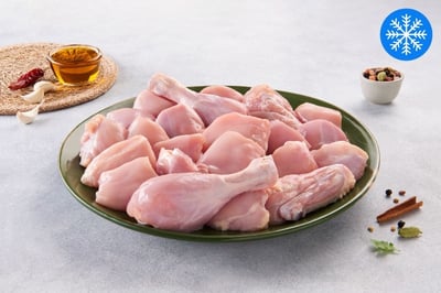 Everyday Antibiotic-residue-free Chicken (Freshly Frozen) - Skinless Whole Chicken Curry Cut (850g+ Pack) 