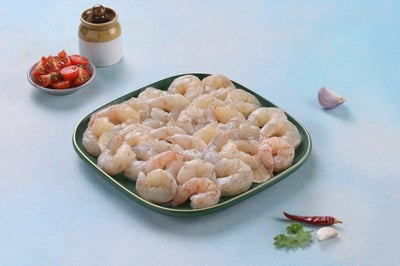 White Prawns / Poovalan Chemeen - Peeled & Deveined (PD) Meat (480g to 500g Pack)