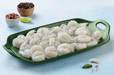 White Prawns / Naaran / Jinga (80 to 90 count) - Peeled & Deveined (PD) Meat (480g to 500g Pack)