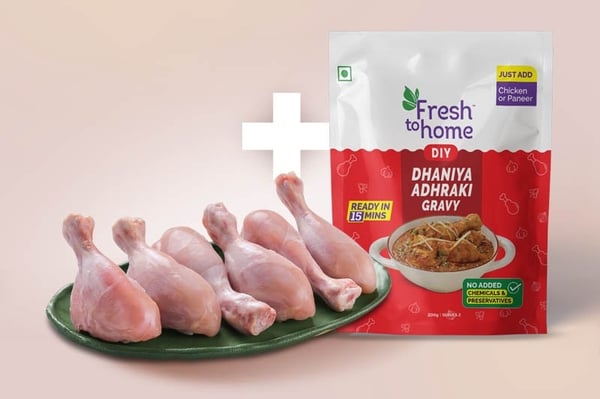 Combo: (Chicken Drumsticks (Pack of 6) + 200g Dhaniya Adhraki Ready-To-Cook Paste)