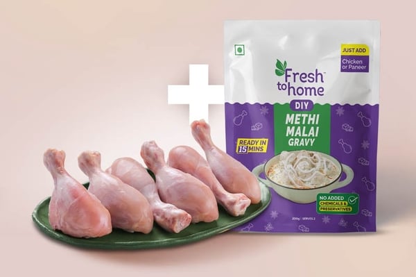 Combo: (Premium Chicken Drumsticks (Pack of 6) + 200g Methi Malai Ready-To-Cook Paste)
