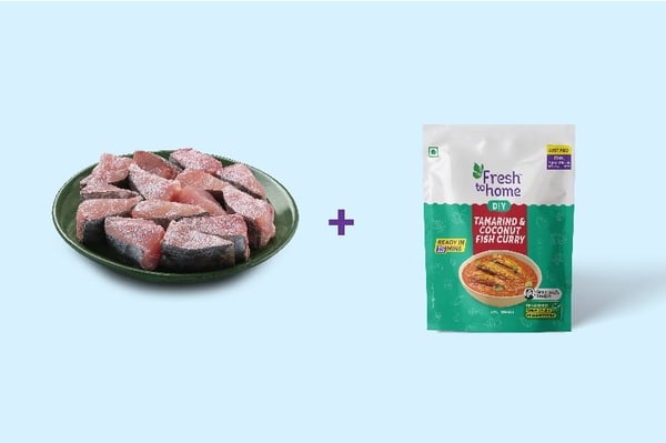 Combo: (500g Seer Fish / Neymeen Curry Cut + 200g DIY Tamarind & Coconut Fish Curry)