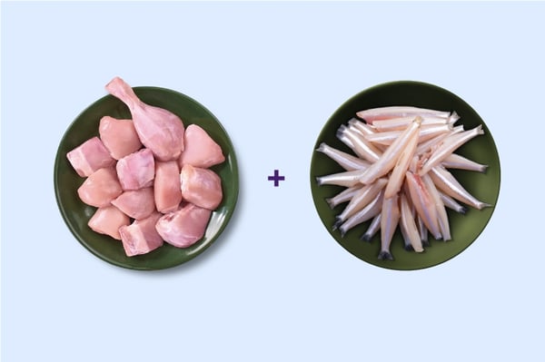 Combo: (480g Premium Chicken Skinless Curry Cut + 500g Anchovy Large Whole cleaned)	