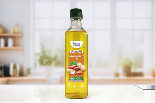 Cold-Pressed Groundnut Oil (500ml Bottle)