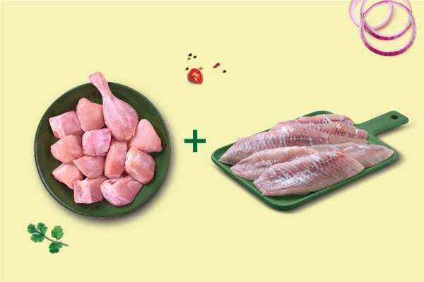 480g Chicken Skinless Curry Cut + 250g Tilapia Fresh Fillets