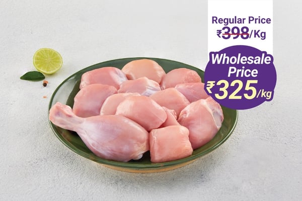 Premium Tender Chicken Curry Cut (Skinless, 6Kg Pack)