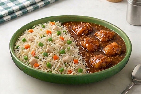 Chicken Fried Rice & Chilli Chicken (400g Pack, Ready to Heat & Eat, Microwave ready)