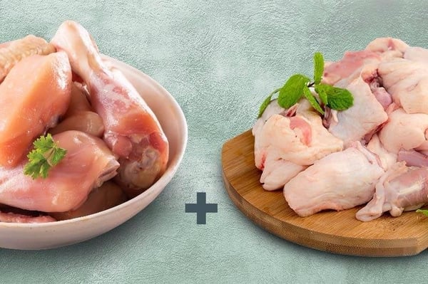 Combo: (1kg of Premium Chicken Skinless Curry Cut + 500g Vigova Duck Curry Cut)