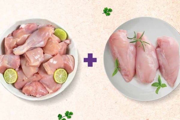 Combo: (1kg Premium Chicken Skinless Curry Cut + 500g Premium Chicken Breast Fillets)