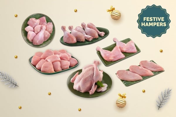 Combo: (Premium Chicken Dressed with Skin Whole 1.1 Kg + Premium Chicken Boneless Breast Fillet 500g + Premium Chicken Drumsticks Pack of 5 + Premium Boneless Chicken Cubes 300g + Premium Chicken Biryani Cut 480g Pack + Chicken Thigh 2 Pcs)