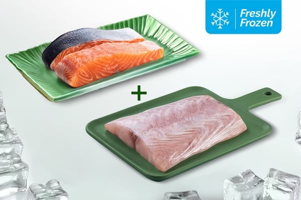 Freshly Frozen Combo: (Mahi Mahi Fillet 400g + Salmon with Skin Fillet 300g)