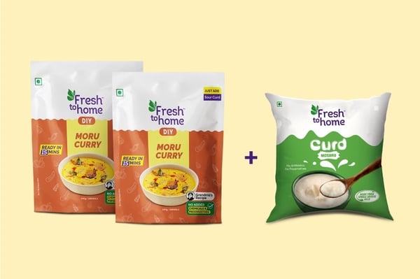 Combo: (2 Packs DIY Moru Curry 200g + Freshtohome Curd 425g Pack)