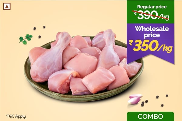 Premium Tender Chicken Curry Cut (Skinless, 10Kg Pack)