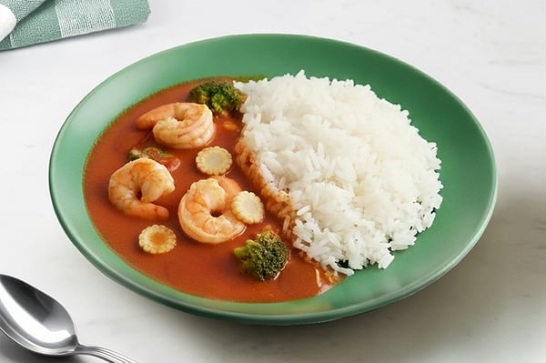 Thai Red Prawn Curry with Jasmine Rice (400g Pack, Ready to Heat & Eat, Microwave ready)