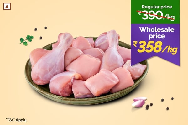 Premium Tender Chicken Curry Cut (Skinless, 6Kg Pack)