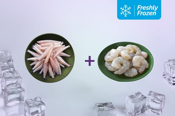 Freshly Frozen Combo: (Anchovy Whole Cleaned 200g + Jumbo Prawns - PD Meat 200g)