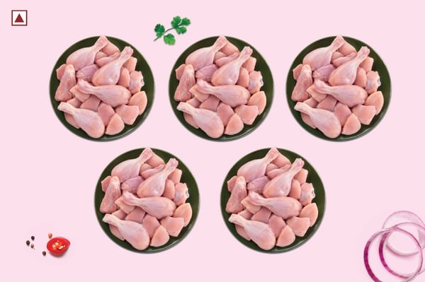 Premium Tender and Antibiotic-residue-free Chicken Curry Cut (Skinless, 10Kg Pack)