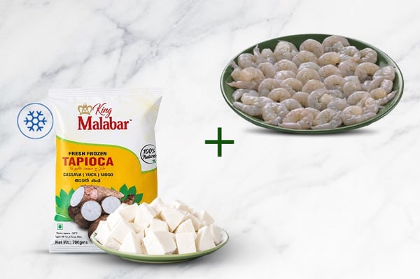 Combo: (Frozen Tapioca 700g + Prawns 50c Cleaned 250g)