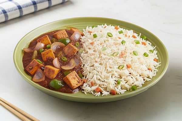 Veg Fried Rice & Paneer Chilli (400g Pack, Ready to Heat & Eat, Microwave ready)