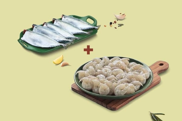 Indian Prawns (PD) (60+Cnt/kg) 250g + Mackerel Whole Cleaned 500g