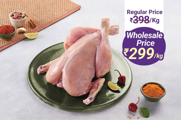 Premium Tender Chicken Whole (Skinless, 6Kg Pack)