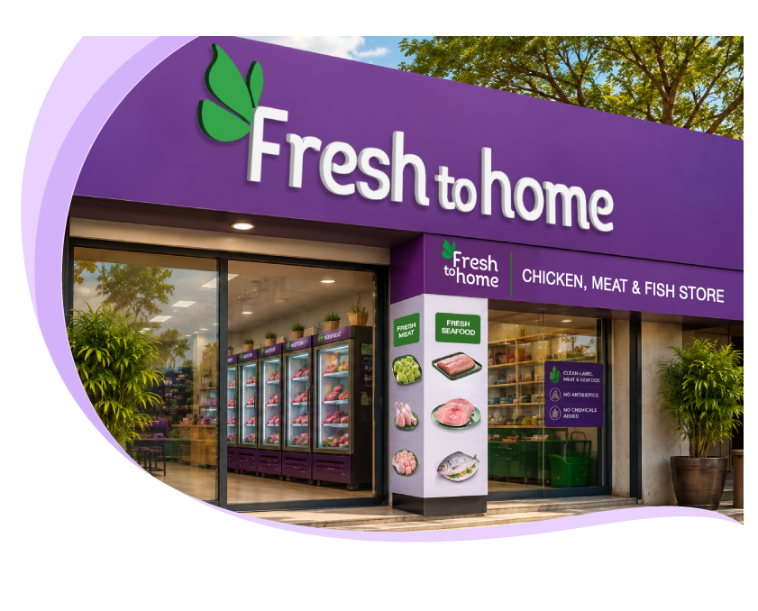 A FreshToHome chicken, meat and fish store