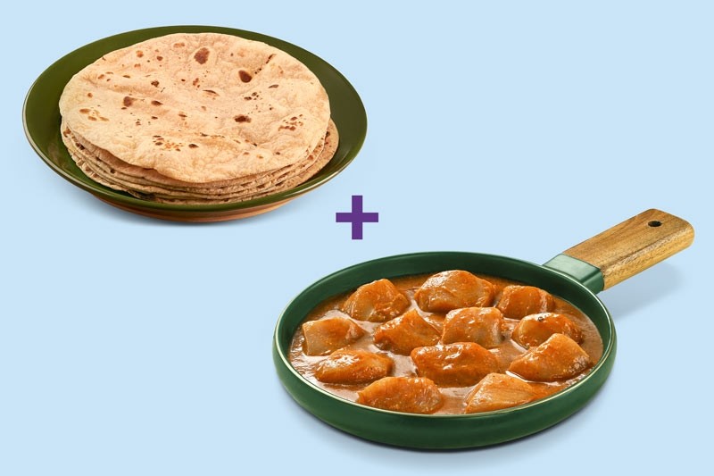 Wheat Chapati / Roti + Butter Chicken Gravy Buy online