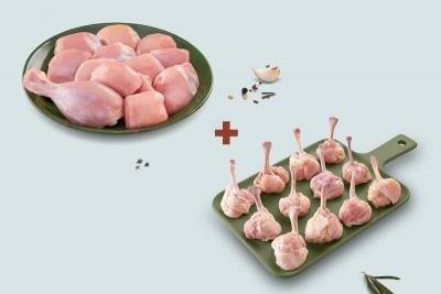 Combo: (480g Premium Chicken Skinless Curry Cut + 480g Premium Chicken Lollipop)