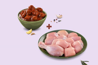 Combo: (480g Premium Chicken Skinless Curry Cut + 150g Preservative Free Malabar Style Chicken Pickle)